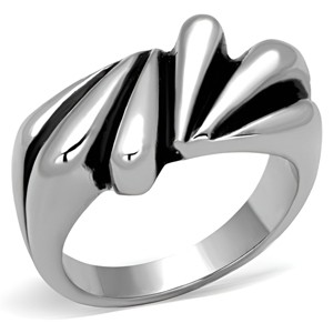 Slickblue Women’s Swirl Pattern Ring in Polished Stainless Steel, No Plating, Silver Tone, Minimalist Style, size 5–10 - 1 of 4