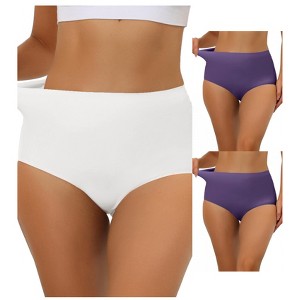 Allegra K Women's Elastic High-Waisted Unlined Breathable No-Show Hipster Underwear Multicolored - 1 of 4