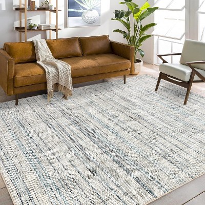 Machine Washable Floor Carpet - Non-Slip Modern Abstract Rug with Low Pile Soft Indoor Accent Rug for Bedroom Living Room Office
