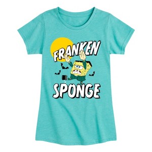 Girls' - SpongeBob SquarePants - Franken Sponge Fitted Short Sleeve Graphic T-Shirt - 1 of 4