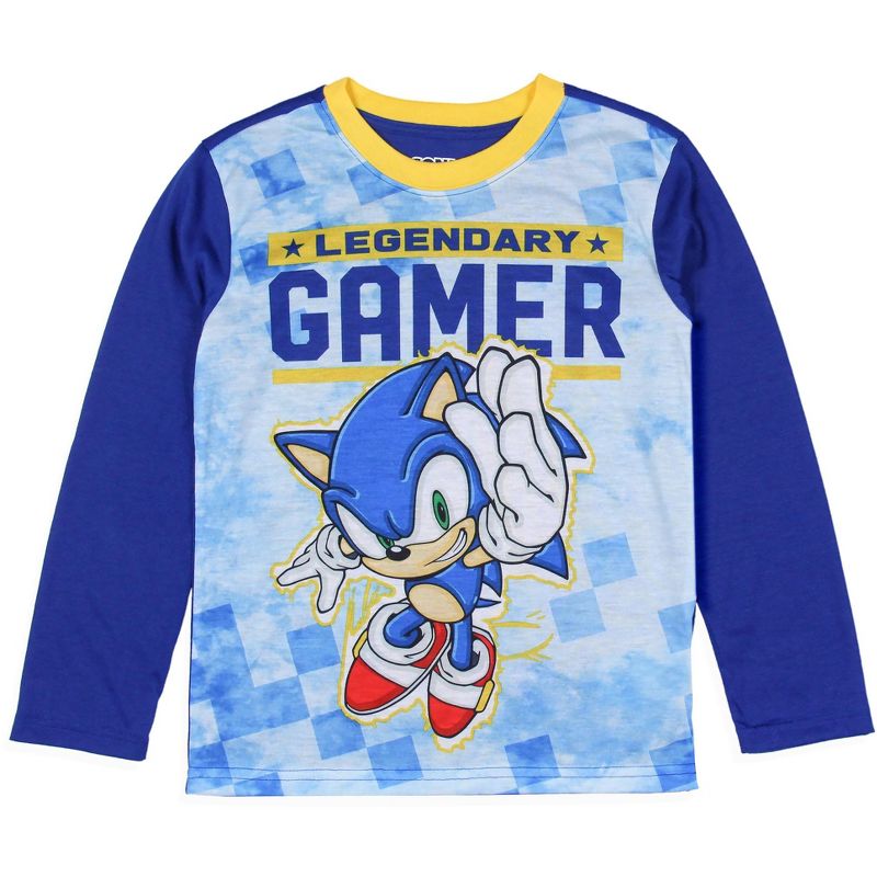 Sonic The Hedgehog Pajamas Boys Legendary Gamer Two Piece Kids Pajama Set, 2 of 7