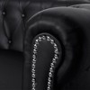 vidaXL Sofa Black Artificial Leather, Wooden Frame, MDF, Plywood 3-Seater - 2 of 4