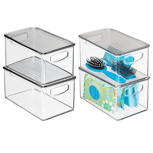 Mdesign Plastic Bathroom Storage Organizer Basket Bin - Clear : Target