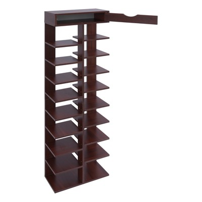 YIYIBYUS Modern 10 Tier Free Standing Vertical Shoe Rack Organizer