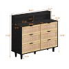 6-Drawers Rattan Storage Cabinet with LED Lights and Power Outlet, Decorative Storage Cabinet for Bedroom and Living Room - The Pop Home - image 4 of 4