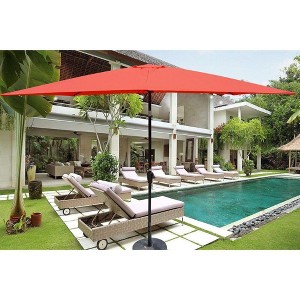 CAVINAS 6 x 9 FT Patio Umbrella with Push Button Tilt and Crank,Outdoor Waterproof Umbrella for Backyard,Poolside,Deck,Base Not Included - 1 of 4