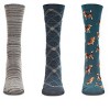 Memoi Women's 3 Pair Pack Beagle Bamboo Blend Crew Socks Black 9-11 - 2 of 4
