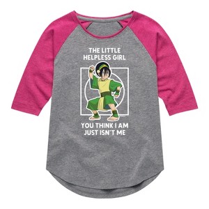 Girls' - Avatar: The Last Airbender - Toph Shirt Tail Raglan Graphic T-shirt - 1 of 4