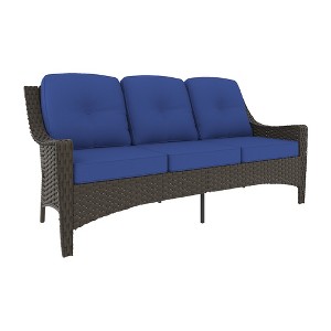 YARDSIGHT Outdoor Patio Furniture,3-Seat Wicker Sofa with Waterproof Cover & Anti-Slip Cushions - 1 of 4