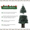 4.5 Ft Artificial Christmas Tree with 200 Warm White  Lights and Red Berries Potted Base Holiday Xmas Tree - 3 of 4