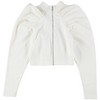 I.N.C International Concepts Womens Denim Zip-up Blouse, White, X-Small - 2 of 2