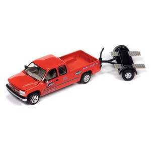 1/64 2002 Chevy Silverado with Tow Dolly Johnny Lightning JLBT018-B1 - 1 of 4