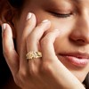 Ross-Simons 0.10 ct. t.w. Diamond Bubble Ring in 18kt Gold Over Sterling - 2 of 4
