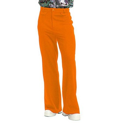 Charades Costumes Womens 70s High Waisted Flared Orange Disco
