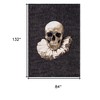 HomeRoots 8' X 11' Black and White Funky Skull Non Skid Area Rug - 3 of 4