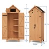 Outdoor Wooden Storage Shed, Vertical Tool Storage House with Shelves, Large Garden Tools Shed with Lockable Door for Backyard Garden Patio - 2 of 4
