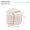 Chenille Fabric Modern Knot Design Ottoman Makeup Stool Footstool, Comfortable and Stylish Seat for Living Room, Bedroom ,Beige - 4 of 4