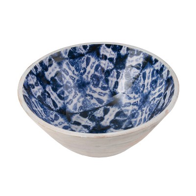 420oz Mango Wood Checkerboard Tie Dye Dining Bowl - Thirstystone