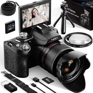 NBD 5K Digital Camera 64MP Vlogging Camera with 16X Optical Zoom, WiFi, Webcam & 32GB SD Card - 1 of 1