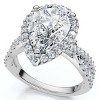 Pompeii3 Certified 3Ct Pear Shape Diamond Engagement Ring 14k Gold or Platinum Lab Created - 3 of 4