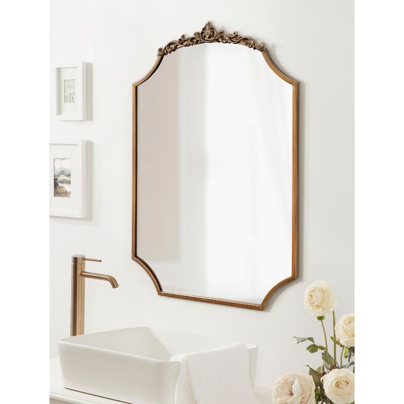 Kate &#38; Laurel All Things Decor 24&#34;x36&#34; Arendahl Traditional Scallop Mirror Gold, 5 of 8
