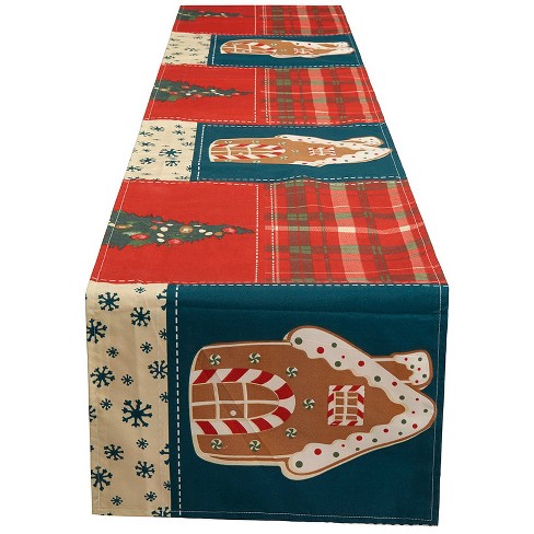 The Lakeside Collection Gingerbread Patchwork Table Runner and Set of 4 Placemats - Table Runner - image 1 of 2