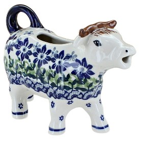 Blue Rose Polish Pottery D081 Manufaktura Cow Creamer - 1 of 1