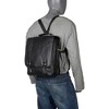 Amerileather Black Leather Laptop Backpack Briefcase (#2437-0) - 4 of 4