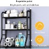 2-Tier Floor-Standing Over Toilet Storage Cabinet, Metal Bathroom Organizer with Removable Towel Hooks and Toilet Paper Holder - 4 of 4