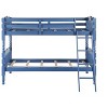 NicBex Twin over Twin Bunk Bed Wooden Bed Frame with Inclined Ladder and Full Length Guardrail, Space Saving, No Box Spring Required, Blue - 3 of 4