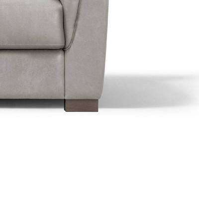Cornelia 67" Beige Leather Loveseat with Wood Frame