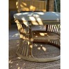 Nordlys Natural Rattan and Beige Fabric Pouf Exotic Boho Upholstery Living Room - 3 of 4