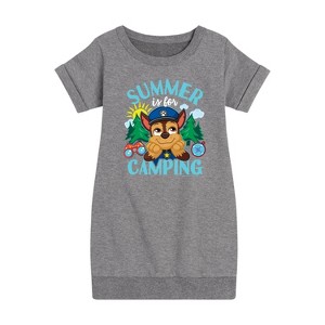 Girls' - Paw Patrol - Summer Is For Camping Graphic Short Sleeve Fleece Dress - 1 of 4