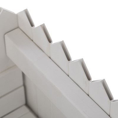 Traditional Square White Vinyl Outdoor Planter Box, 10.5"