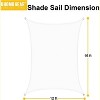 Sun Shade Sail Canopy UV Block – Waterproof Outdoor Shelter for Patio, Deck, Garden - White - 12X16 - 3 of 4