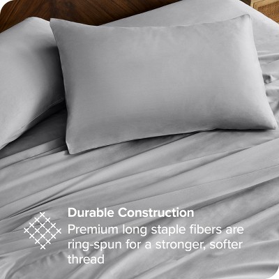 Light Grey Organic Cotton Percale Queen Sheet Set