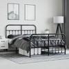 vidaXL Black Metal Bed Frame with Headboard and Footboard, Robust Steel Construction, Under Bed Storage Space - 3 of 4