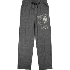 Fantastic Beasts Newt Scamander Suitcase Men's Graphite Heather Sleep Pajama Pants - 1 of 2