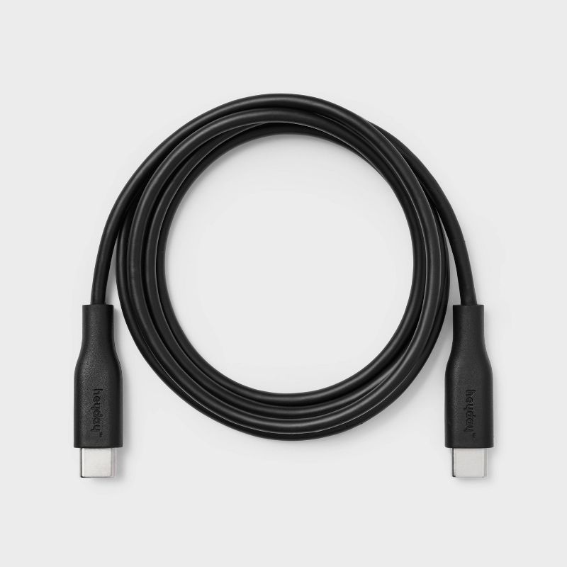 4&#39; USB-C to USB-C Round Cable - heyday&#8482; Black, 4 of 5