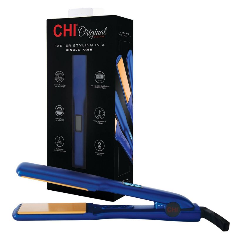 CHI Ceramic Flat Hair Iron - Blue, 1 of 6