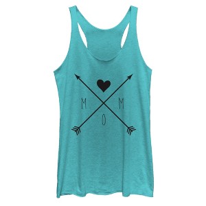 Women's CHIN UP Mom Crossed Arrows Racerback Tank Top - 1 of 3