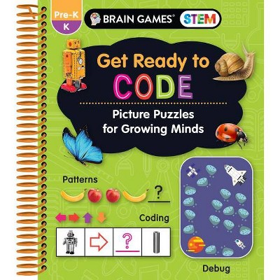 Brain Games Stem - Get Ready to Code - by  Publications International Ltd (Spiral Bound)