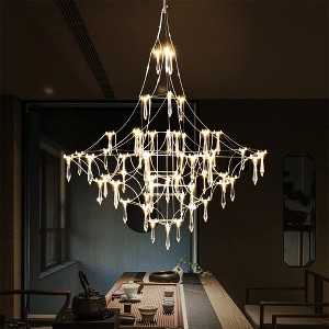 37.4" Crystal Chandelier, Farmhouse Ceiling Pendant Hanging Light Fixture for Dining Room,Bedroom,Living Room,Entryway,Foyer - 1 of 4