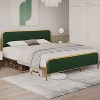Heavy Duty Gold Upholstered Platform Bed Frame with Headboard and Storage, No Box Spring Needed, Sturdy and Stylish Design. - 3 of 4