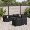 vidaXL Patio Lounge Set Set of 7 Black PE rattan 7 Piece Set Modular - 2 of 4