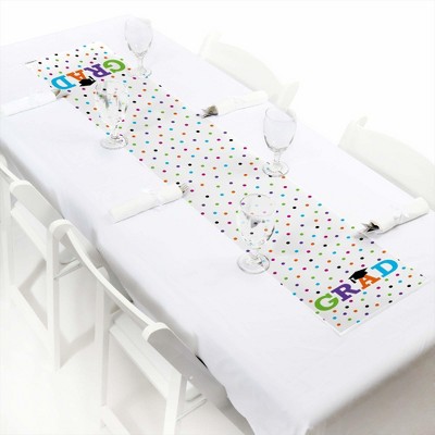 Big Dot of Happiness Hats Off Grad - Petite Graduation Party Paper Table Runner - 12 x 60 inches