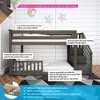 Max & Lily Low Bunk with Stairs and Guard Rail - 2 of 4