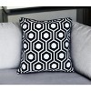 HomeRoots 20" Black and White Geometric Cotton Throw Pillow - 2 of 4