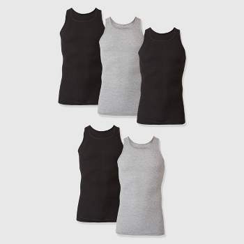 Jockey Men's 100% Cotton A-shirt Tank - 4 Pack Xl Black/lantern Grey/grey  Heather/white : Target