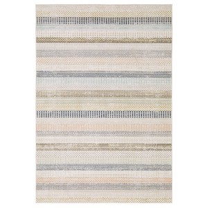 Captiv8e Designs Clara Textural Geometric Striped Ivory Rug - 1 of 4